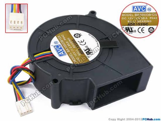 Picture of AVC BA10033B12S Server - Blower Fan P042, bw97x94x32, w125x4x4, 12V 2.85A