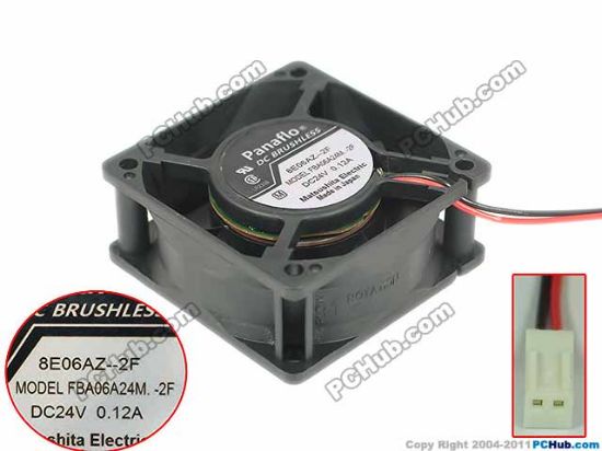 Picture of Panasonic FBA06A24M Server - Square Fan 2F, SF60x60x25, w2, 24V 0.12A