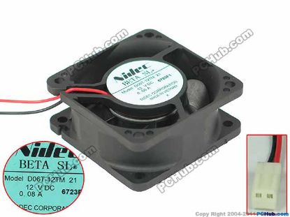 Picture of Nidec D06T-12TM Server - Square Fan 21, 12V0.08A, sq60x60x25mm, 2W