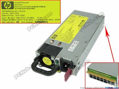Picture of HP X332 Server - Power Supply 950W, J9737A, 0957-2392