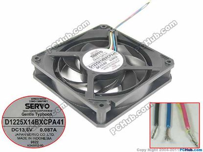 Picture of Nidec D1225X14BXCPA41 Server - Square Fan 13.6V0.087A, sq120x120x25mm, 4W