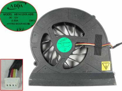 Picture of ADDA AB1412HX-ABB Cooling Fan  QK1, 12V 0.50A, Bare fan