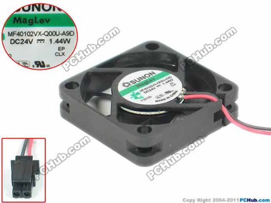 Picture of SUNON MF40102VX-Q00U-A9D Server - Square Fan sq40x40x10mm, DC 24V 1.44W, 2-wire