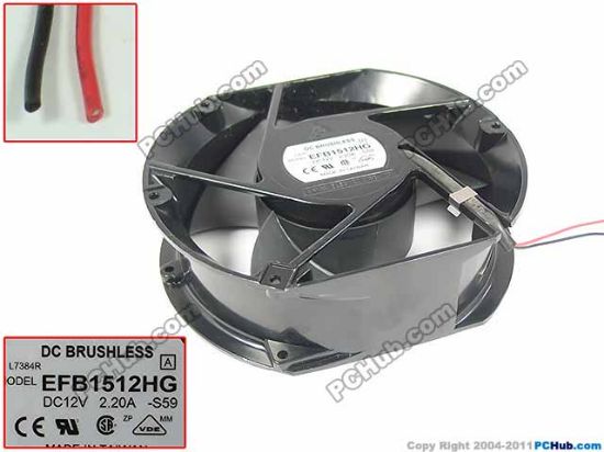Picture of Delta Electronics EFB1512HG Server - Round Fan S59, dia172x150x51mm, 2-wire, 12V 2.20A
