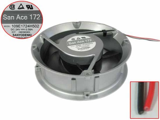 Picture of Sanyo Denki 109E1724H502 Server - Round Fan dia172x172x51, 2-wire, 24V0.58A