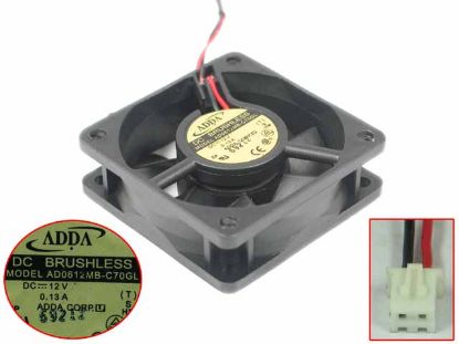 Picture of ADDA AD0612MB-C70GL Server - Square Fan sq60x60x20, w90x2x2, 12V 0.13A