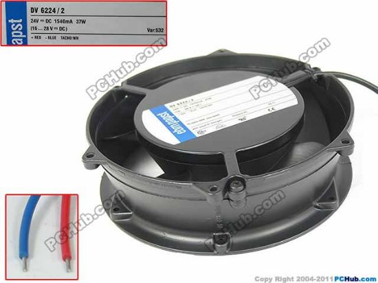 Picture of ebm-papst DV 6224 /2 Server - Round Fan dia172x172x51mm, 2-wire, 24V 37W