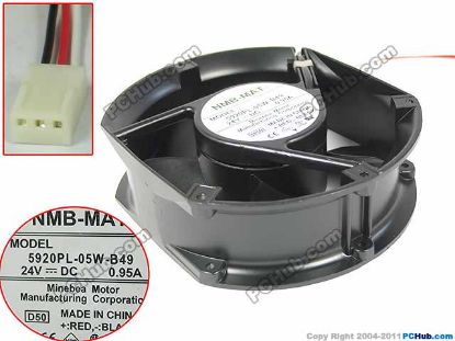 Picture of NMB-MAT / Minebea 5920PL-05W-B49 Server - Round Fan D50, dia172x150x51mm, 3-wire, DC 24V 0.95A
