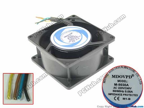 Picture of Other Brands M-8038A Server - Square Fan sq80x80x38mm, 4-wire, AC 220V 0.08A