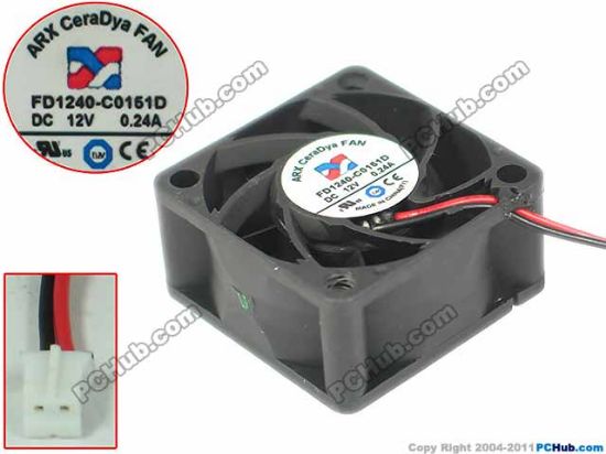 Picture of ARX FD1240-C0151D Server - Square Fan 12V0.24A, sq40x40x20mm, 100x2Wx2P