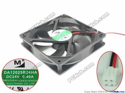Picture of Huaxia Hengtai DA12025B24HA Server - Square Fan 24V0.40A, sq120x120x25mm, 2W