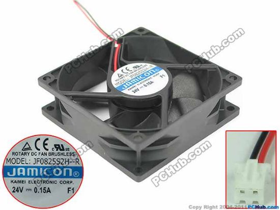 Picture of Jamicon JF0825S2H-R Server - Square Fan 24V0.15A, sq80x80x25mm, 2W