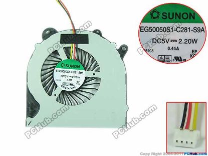 Picture of Lenovo Flex20 Series Cooling Fan  EG50050S1-C281-S9A, 5V w-4ire