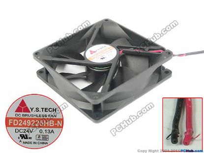 Picture of Y.S TECH FD249225HB-N Server - Square Fan , sq90x90x25mm, 2-wire, DC 24V 0.13A