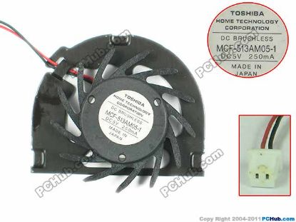 Picture of Toshiba MCF-513AM05-1 Cooling Fan  w50x2x2, 5V 250mA