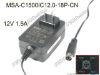 Picture of MOSO MSA-C1500IC12.0-18P-CN AC Adapter 5V-12V 12V 1.5A, 4-Pin Din, US 2P Plug, New