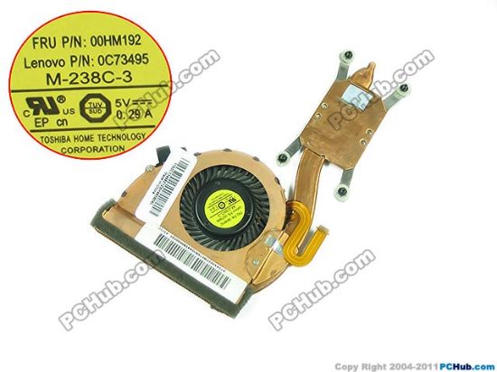 Picture of Lenovo ThinkPad X260  Cooling Fan  P/N:00HM192, 0C73495, DC 12V 0.29A