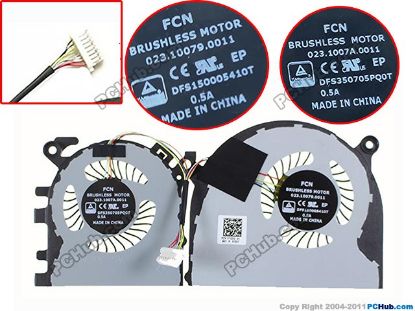 Picture of Forcecon DFS350705PQ0T Cooling Fan  5V 0.5A, DFS150005410T, 023.10079.0011, 2Fan, New