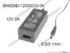 Picture of Other Brands SW024D-12002000-W AC Adapter 5V-12V "New", 12V 2A, Barrel 5.5/2.1mm, 2-Prong