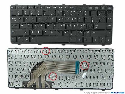 Picture of HP ProBook 640 G1 Series Keyboard US with Frame, "NEW", 738687-001