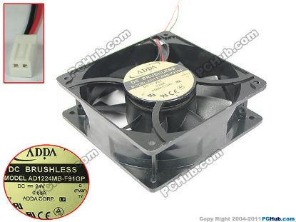Picture of ADDA AD1224MB-F91GP Server - Square Fan G, F, sq120x120x38, 2-wire, 24V 0.68A