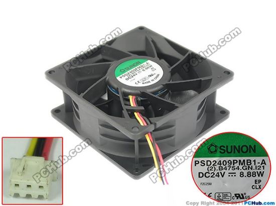 Picture of SUNON PSD2409PMB1-A Server - Square Fan (2).B4754.GN.I21, SF92x92x38, w3, 24V 8.88W