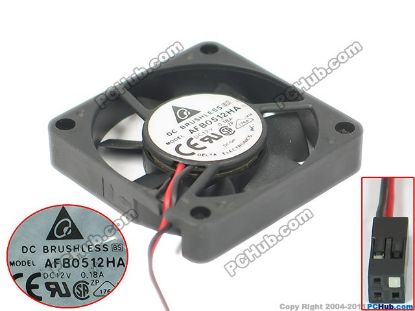 Picture of Delta Electronics AFB0512HA Server - Square Fan sq50x50x10, w100x2x4, 12V 0.18A