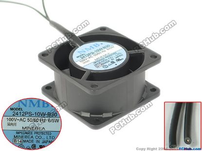 Picture of NMB-MAT / Minebea 2412PS-10W-B30 Server - Square Fan B14, sq60x60x30, 2-wire, 100V 6/5W