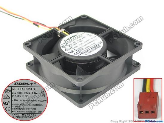 Picture of ebm-papst MULTIFAN 3314 GS Server - Square Fan w120x3x3, 24V 2.4W