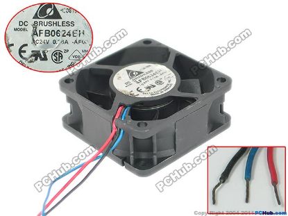 Picture of Delta Electronics AFB0624EH Server - Square Fan AFB0624EH, -AF00, DC24V 0.36A, 4-Wire