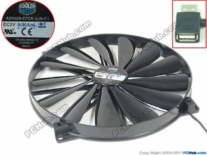 Picture of Cooler Master A20020-07CA-2JN-F1 Server - Round Fan DF2002005SELN DC 5V 0.30A, 200x200x25mm