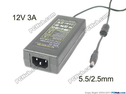 Picture of PCH OEM Power AC Adapter 5V-12V 12V 3A, 5.5/2.5mm, C14, New