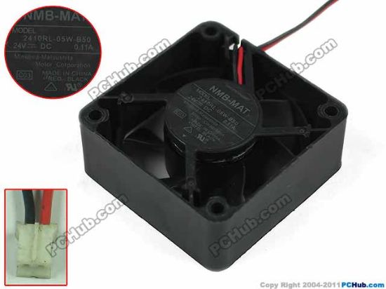 Picture of NMB-MAT / Minebea 2410RL-05W-B50 Server - Square Fan C03, sq60x60x25, 2-wire, 24V 0.11A
