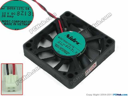 Picture of Nidec D05X-12TL Server - Square Fan 04, sq50x50x10mm, w60x3x3, 12V 0.06A