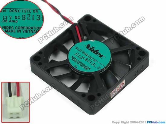 Picture of Nidec D05X-12TL Server - Square Fan 04, sq50x50x10mm, w60x3x3, 12V 0.06A