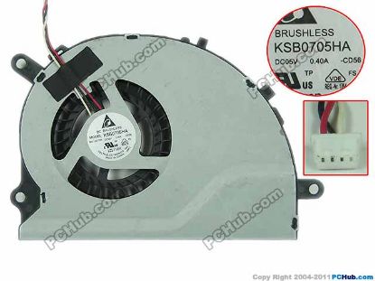 Picture of Delta Electronics KSB0705HA Cooling Fan  -CD56, 5V 0.50A, Bare Fan