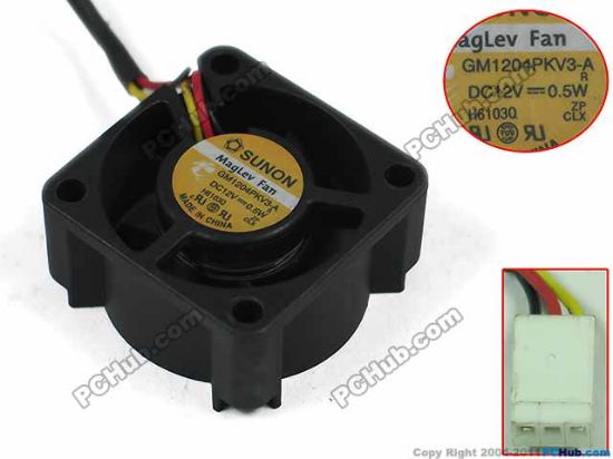 Picture of SUNON GM1204PKV3-A Server - Square Fan R, sq40x40x20mm, w50x3x3, DC 5V 0.5W