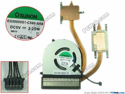 Picture of SUNON EG50050S1-C560-S9A Cooling Fan  DC 5V Heatsink Fan, 00HT550, New