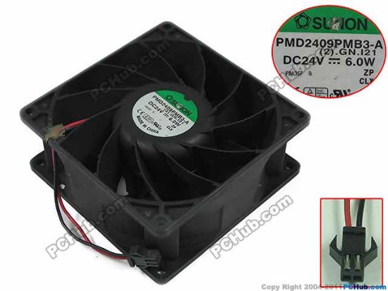 Picture of SUNON PMD2409PMB3-A Server - Square Fan (2).GN, sq92x92x38mm, w80x2x2, DC 24V 6.0W