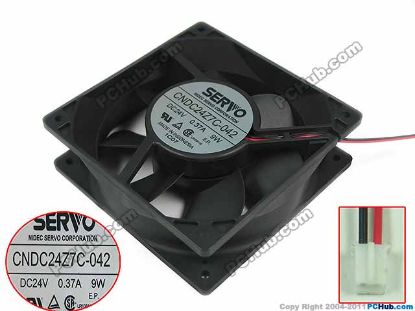 Picture of Japan Servo CNDC24Z7C-042 Server - Square Fan , sq120x120x38mm, w20x2x2, DC 24V 9W