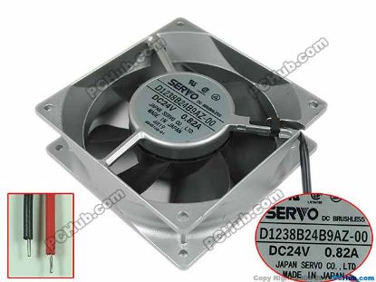 Picture of Japan Servo D1238B24B9AZ-00 Server - Square Fan , sq120x120x38mm, 2-wire, DC 24V 0.82A