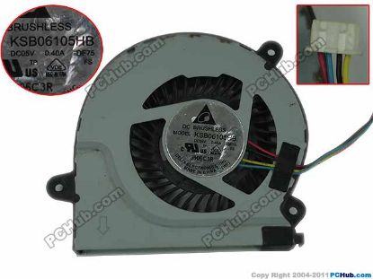 Picture of Delta Electronics KSB06105HB Cooling Heatsink DF75, DC 5V 0.40A Bare Fan