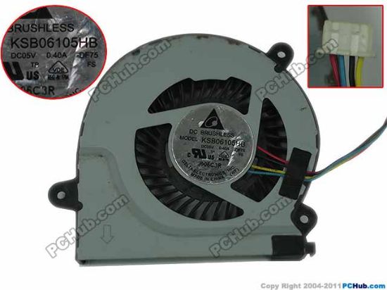 Picture of Delta Electronics KSB06105HB Cooling Heatsink DF75, DC 5V 0.40A Bare Fan