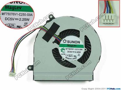 Picture of SUNON MF75070V1-C250-S9A Cooling Fan  DC 5V 2.25W Bare Fan