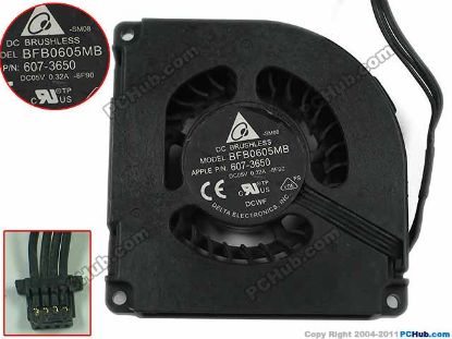 Picture of Delta Electronics BFB0605MB Cooling Fan  8F90, DC5V0.32A, w20x4x4