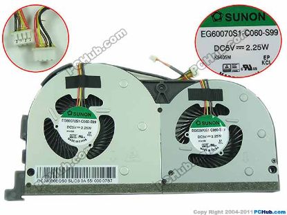 Picture of SUNON EG60070S1-C060-S99 Cooling Fan  5V, Bare 2Fan