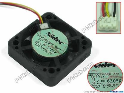 Picture of Nidec D04X-05TL Server - Square Fan 06B, sq40x40x10mm, 3-wire, 5V 0.08A