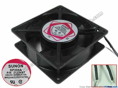 Picture of Sunon Wealth DP200A Server - Square Fan 2123HST, sq120x120x38mm, 2-wire, AC 220V 0.14A