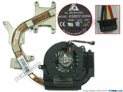 Picture of Lenovo ThinkPad Edge E420 Cooling Fan  -AJ92, w35x4x4, 5V 0.35A, Heatsink fan