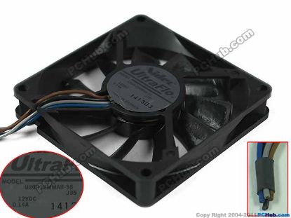 Picture of Nidec U80R12MMAB-58 Server - Square Fan J35, sq80x80x15, 4-wire, 12V 0.14A